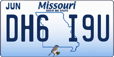 MO license plate DH6I9U