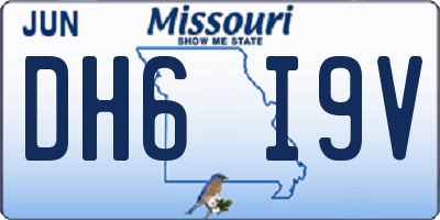 MO license plate DH6I9V