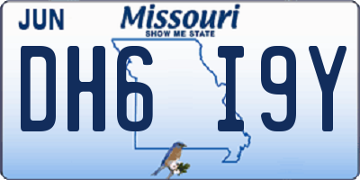 MO license plate DH6I9Y