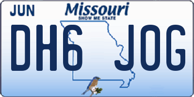 MO license plate DH6J0G