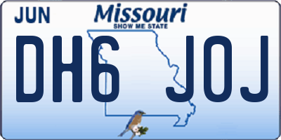MO license plate DH6J0J