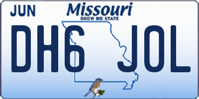 MO license plate DH6J0L