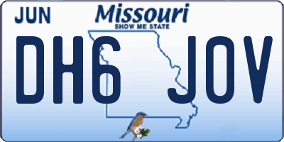 MO license plate DH6J0V