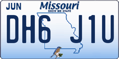 MO license plate DH6J1U