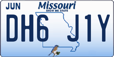 MO license plate DH6J1Y