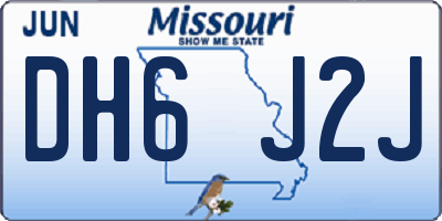 MO license plate DH6J2J