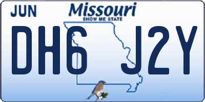 MO license plate DH6J2Y