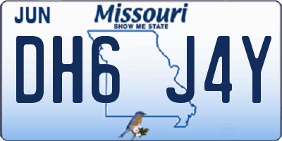 MO license plate DH6J4Y