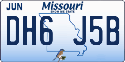 MO license plate DH6J5B