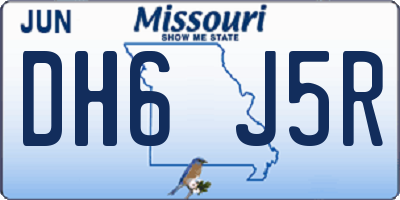 MO license plate DH6J5R