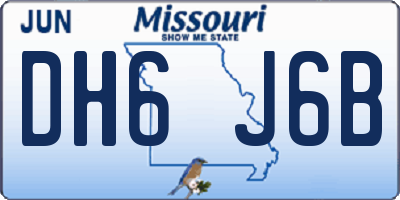 MO license plate DH6J6B