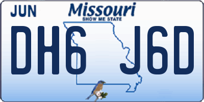 MO license plate DH6J6D