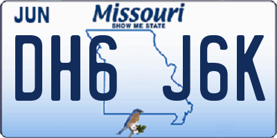 MO license plate DH6J6K