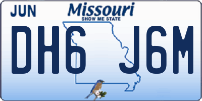 MO license plate DH6J6M