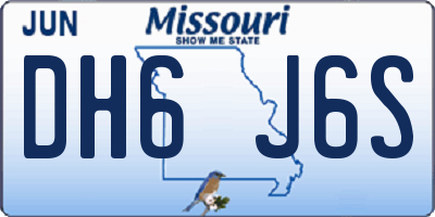 MO license plate DH6J6S