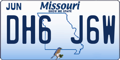 MO license plate DH6J6W