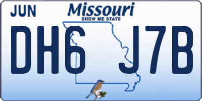 MO license plate DH6J7B