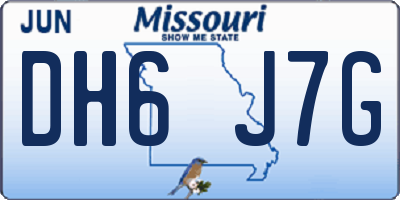 MO license plate DH6J7G