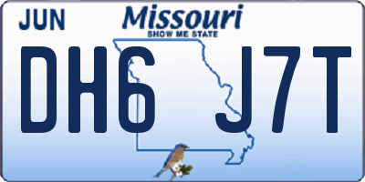 MO license plate DH6J7T