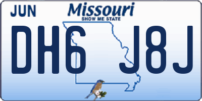 MO license plate DH6J8J
