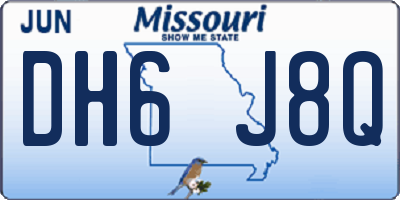 MO license plate DH6J8Q