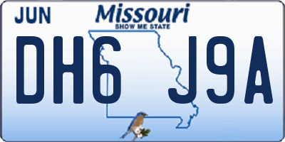 MO license plate DH6J9A