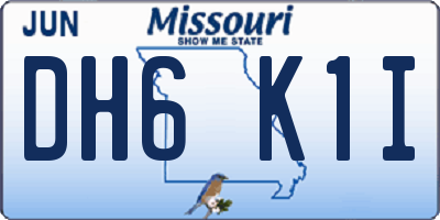 MO license plate DH6K1I
