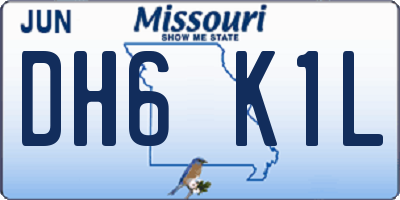MO license plate DH6K1L