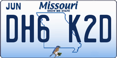 MO license plate DH6K2D