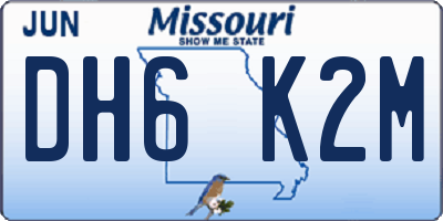 MO license plate DH6K2M