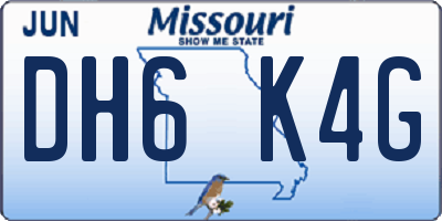 MO license plate DH6K4G