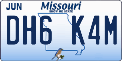 MO license plate DH6K4M