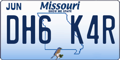 MO license plate DH6K4R