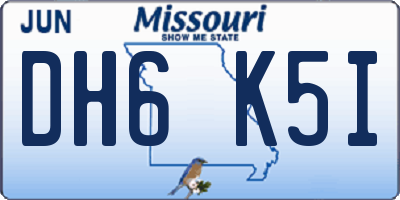 MO license plate DH6K5I