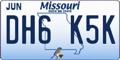 MO license plate DH6K5K