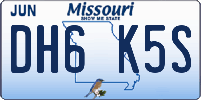 MO license plate DH6K5S