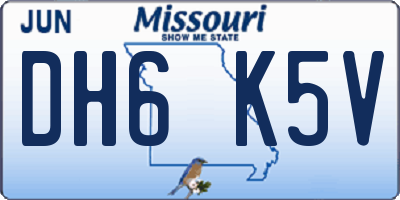 MO license plate DH6K5V
