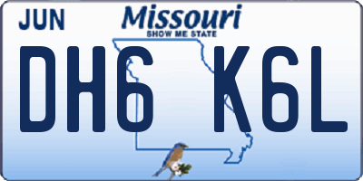 MO license plate DH6K6L