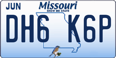 MO license plate DH6K6P