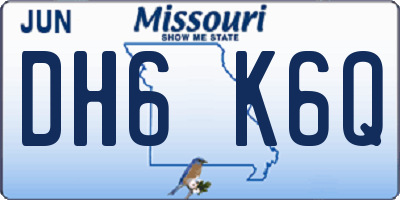 MO license plate DH6K6Q