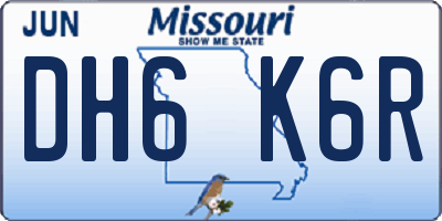 MO license plate DH6K6R