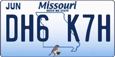MO license plate DH6K7H