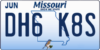 MO license plate DH6K8S