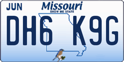 MO license plate DH6K9G