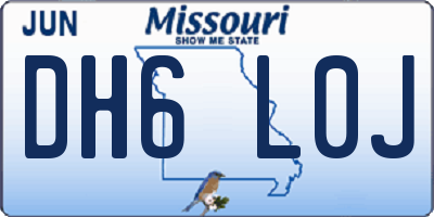 MO license plate DH6L0J