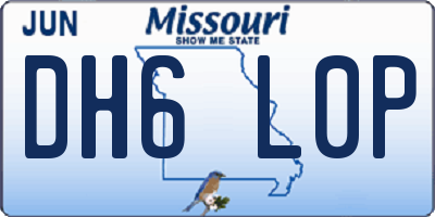MO license plate DH6L0P