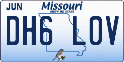 MO license plate DH6L0V