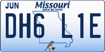 MO license plate DH6L1E