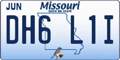 MO license plate DH6L1I