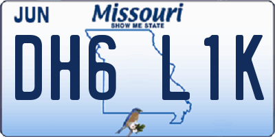 MO license plate DH6L1K